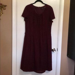 Ellen Tracy Size 16 Burgundy Wool Dress